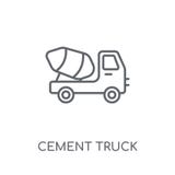 Cement truck linear icon. Modern outline Cement truck logo conce royalty free illustration Cement truck linear icon. Modern outline Cement truck logo conce royalty free illustration