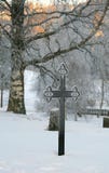 Cemetery In Winter Royalty Free Stock Image