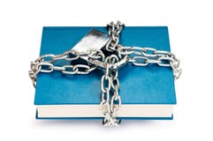 Censorship concept with books and chains