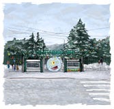 Central Park in Krasnoyarsk vector illustration Central Park in Krasnoyarsk vector illustration