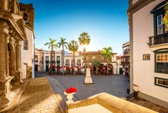 Central square in old town Santa Cruz de la Palma royalty free stock photography Central square in old town Santa Cruz de la Palma royalty free stock photography