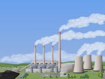 Centrale elettrica del carbone Immagine Stock Libera da Diritti Centrale elettrica del carbone Immagine Stock Libera da Diritti