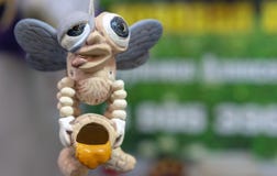 Ceramic bee figurine in a honey store royalty free stock images Ceramic bee figurine in a honey store royalty free stock images
