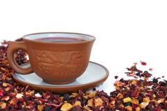 Ceramic Cup Of Herbal Tea Stock Photo