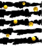 Cerchi brillanti su fondo Sfere dorate Vector il reticolo senza giunte Bande nere illustrazione di stock Cerchi brillanti su fondo Sfere dorate Vector il reticolo senza giunte Bande nere illustrazione di stock