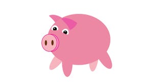 Cerdo rosado en el fondo blanco stock de ilustración Cerdo rosado en el fondo blanco stock de ilustración