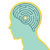 Cerebro del laberinto en el ejemplo principal humano del vector stock de ilustración Cerebro del laberinto en el ejemplo principal humano del vector stock de ilustración