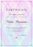 Certificate template with frame border and pattern. Design for Diploma, certificate of achievement Vector Illustration Certificate template with frame border and pattern. Design for Diploma, certificate of achievement Vector Illustration