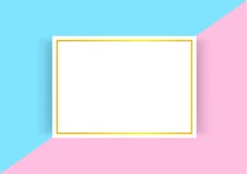 Certifikatmallen med den guld- ramen på blåa rosa pastellfärgade färger, det tomma certifikatet a4 inramar på plana lekmanna- mån vektor illustrationer Certifikatmallen med den guld- ramen på blåa rosa pastellfärgade färger, det tomma certifikatet a4 inramar på plana lekmanna- mån vektor illustrationer