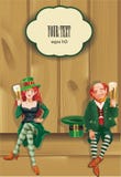 Cerveja bebendo de Elfs, fundo do dia de St Patrick ilustração royalty free Cerveja bebendo de Elfs, fundo do dia de St Patrick ilustração royalty free