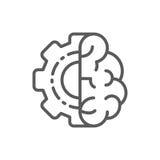 Cervello con la ruota di ingranaggio, mente dell'ingegnere, linea icona di intelletto royalty illustrazione gratis Cervello con la ruota di ingranaggio, mente dell'ingegnere, linea icona di intelletto royalty illustrazione gratis