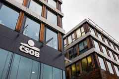 Ceskoslovenska obchodni banka CSOB bankowość i pieniężnej firmy logo fotografia stock Ceskoslovenska obchodni banka CSOB bankowość i pieniężnej firmy logo fotografia stock