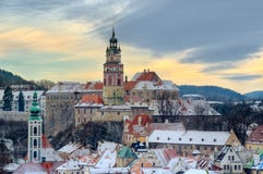 Cesky Krumlov At Winter, Day Before Christmas Royalty Free Stock Photos Cesky Krumlov At Winter, Day Before Christmas Royalty Free Stock Photos