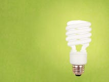 CFL bulb on green
