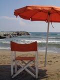 Chair and umbrella on beach