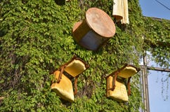 Chairs On The House&x27;s Wall Stock Photos Chairs On The House&x27;s Wall Stock Photos