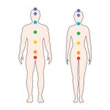 Chakras on the human body. Vector illustration. royalty free illustration Chakras on the human body. Vector illustration. royalty free illustration