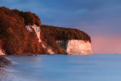 Chalk cliffs on the baltic sea in autumn for sunrise stock photo Chalk cliffs on the baltic sea in autumn for sunrise stock photo