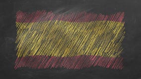 Chalk drawn and animated flag of Spain