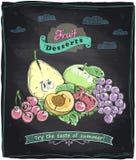 Chalk Healthy Food Fruit Menu. Royalty Free Stock Photography Chalk Healthy Food Fruit Menu. Royalty Free Stock Photography