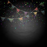 Chalkboard background with drawing bunting flags vector illustration Chalkboard background with drawing bunting flags vector illustration