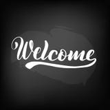 Chalkboard blackboard lettering welcome. Handwritten stock illustration Chalkboard blackboard lettering welcome. Handwritten stock illustration