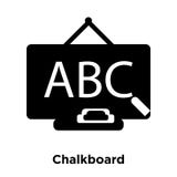 Chalkboard icon vector isolated on white background, logo concept of Chalkboard sign on transparent background, black filled royalty free illustration Chalkboard icon vector isolated on white background, logo concept of Chalkboard sign on transparent background, black filled royalty free illustration