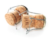 Champagne Corks su fondo bianco fotografie stock Champagne Corks su fondo bianco fotografie stock