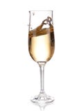 Champagne in a glass. Isolated on white stock photography Champagne in a glass. Isolated on white stock photography