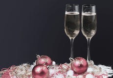 Champagne glasses on celebration table. black background royalty free stock photo Champagne glasses on celebration table. black background royalty free stock photo