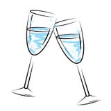 Champagne Glasses Means Sparkling Wine och beröm stock illustrationer Champagne Glasses Means Sparkling Wine och beröm stock illustrationer
