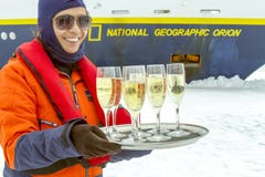 Champagne toast, Antarctica