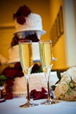 Champagne and wedding cake Stock Photography Champagne and wedding cake Stock Photography