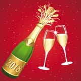 Champaignvektorrostat bröd 2018 II stock illustrationer Champaignvektorrostat bröd 2018 II stock illustrationer