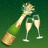 Champaignvektorrostat bröd 2018 III stock illustrationer Champaignvektorrostat bröd 2018 III stock illustrationer