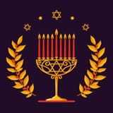 Chanoeka Vectorkaart - de Gelukkige inschrijving van de Chanoekagroet Joodse vakantie Chanoeka gouden Menorah met rode kaarsen, s Stock Foto Chanoeka Vectorkaart - de Gelukkige inschrijving van de Chanoekagroet Joodse vakantie Chanoeka gouden Menorah met rode kaarsen, s Stock Foto
