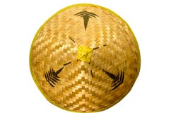 Chapeau de paille jaune sur un fond blanc image libre de droits Chapeau de paille jaune sur un fond blanc image libre de droits