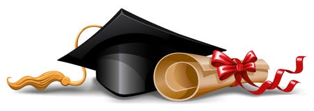 Chapeau et diplôme d'obtention du diplôme illustration stock Chapeau et diplôme d'obtention du diplôme illustration stock