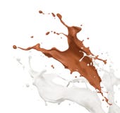 Chapoteo del chocolate y de la leche imágenes de archivo libres de regalías Chapoteo del chocolate y de la leche imágenes de archivo libres de regalías