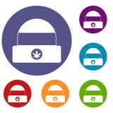 Chapéu com os ícones do cannabis do sinal ajustados ilustração royalty free Chapéu com os ícones do cannabis do sinal ajustados ilustração royalty free