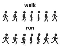 Character animation walk and run cycle vector illustration Character animation walk and run cycle vector illustration