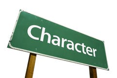 Character road sign