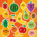 Characters of smiling fruits. royalty free illustration Characters of smiling fruits. royalty free illustration