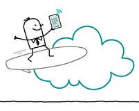 Charaktere und Wolke - Brandung lizenzfreie abbildung Charaktere und Wolke - Brandung lizenzfreie abbildung