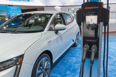 Chargepoint EV Charger on display during LA Auto Show Royalty Free Stock Images Chargepoint EV Charger on display during LA Auto Show Royalty Free Stock Images