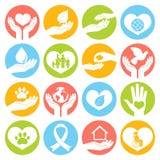Charity and donation icons white