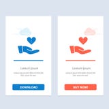 Charité, donation, donner, main, bleu d'amour et téléchargement rouge et acheter maintenant le calibre de carte de gadget de Web illustration stock Charité, donation, donner, main, bleu d'amour et téléchargement rouge et acheter maintenant le calibre de carte de gadget de Web illustration stock