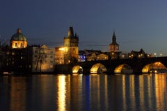 Charles bridge Night Prag - nocni Praha stock photos Charles bridge Night Prag - nocni Praha stock photos