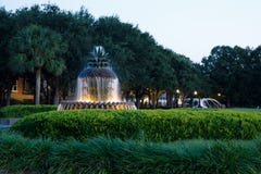 Charleston, fontaine d'ananas de Sc photographie stock Charleston, fontaine d'ananas de Sc photographie stock
