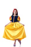 Charming Girl Dressed As Snow White Doing Curtsy Royalty Free Stock Photos Charming Girl Dressed As Snow White Doing Curtsy Royalty Free Stock Photos